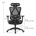 thumbnail image 2 of Gymax Chaise de Bureau Inclinable en Maille Chaise Pivotante avec Support Lombaire Réglable, 2 of 10