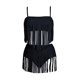 thumbnail image 5 of Conjunto de Bikini de Cintura Alta para Mujeres, Cuello de Bloque de Color U, Bikini sin Espalda Ajustable de Moda, 5 of 6