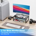 thumbnail image 2 of Soporte de monitor Gianotter de metal de 2 niveles para escritorio de oficina, 2 of 8
