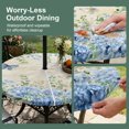 thumbnail image 3 of Round Outdoor Tablecloth with Umbrella Hole and Zipper, Blue Hydrangea Fitted Table Cover with Elastic Edge for 36-44 Inch, Spring Summer Eucalyptus Farmhouse Retro Waterproof Patio Tablecoths, 3 of 9