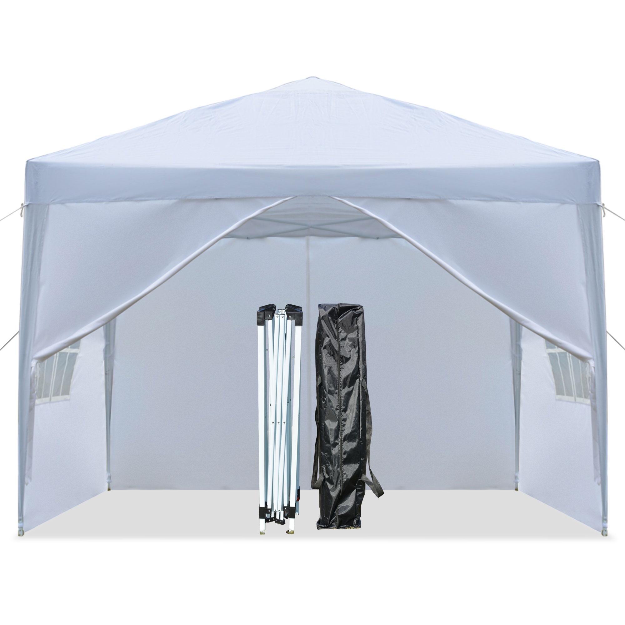 10'x10' Outdoor Wedding Party Tent with 4 Sidewalls, SEGMART Pop Up Canopy Tent with 3 Adjustable Heights, Portable Waterproof Instant Patio Gazebo Tent with Carrying Bag for Garden Pavilion - image 2 of 9