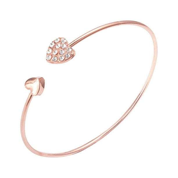 Pulsera de las mujeres de diamantes de imitación del corazón abierto de joyería de diamantes de imitación pulseras elegantes