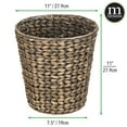 thumbnail image 3 of mDesign Small Hyacinth Round Natural Woven Garbage Wastebasket Trash Can, Black, 3 of 5