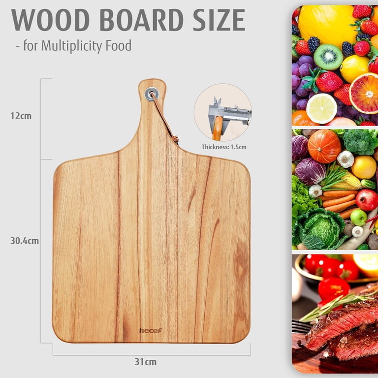 Hecef Square Wooden Cheese Board with Handle photo 6