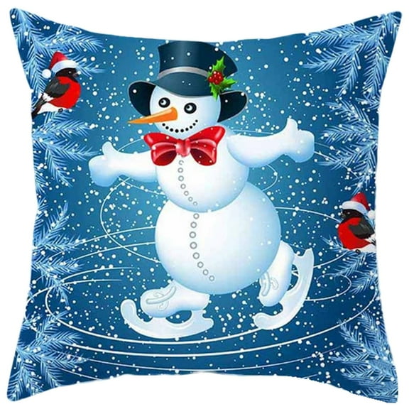 Vikakiooze 2022 4 PCS Christmas peach skin digital printing Christmas snowman pillowcase