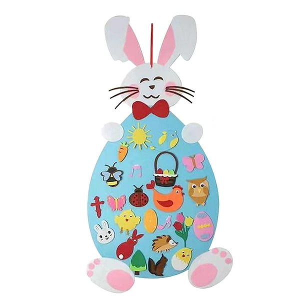 Colgantes de conejito de Pascua DIY con kits de manualidades colgantes DIY para niños educativos Rosa
