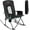 M-black, variant on Oversized Folding Rocking Camping Chair Portable Outdoor Rocker with High Back Hard Armrests Carry Bag, Supports 400 lbs, Mesh Back