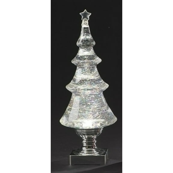 Swirling Glitter Christmas Tree Tabletop Accent Silver Silver