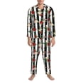 thumbnail image 3 of Naloa Rose Flowers Men’s Pajamas Set - Long Sleeve Button Down Sleep Shirt and Pajama Bottoms Sleepwear Set-, 3 of 7
