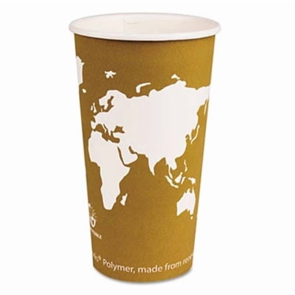 Eco-Products- Inc World Art Renewable Resource Hot Drink Cups- 20 oz- Tan- 1000-Carton