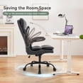 thumbnail image 4 of Ergonomic Office Chair High Back with Lumbar Support, PU Leather Desk Chair, Adjustable Height & Flip-Up Armrests, Swivel Rolling Wheels for Home Office, Computer Gaming Chair (Black), 4 of 8