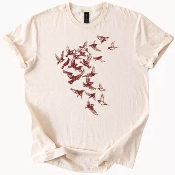 Flying Birds Shirt Unisex Graphic T Shirt Bird Lover Tee Nature Design Top