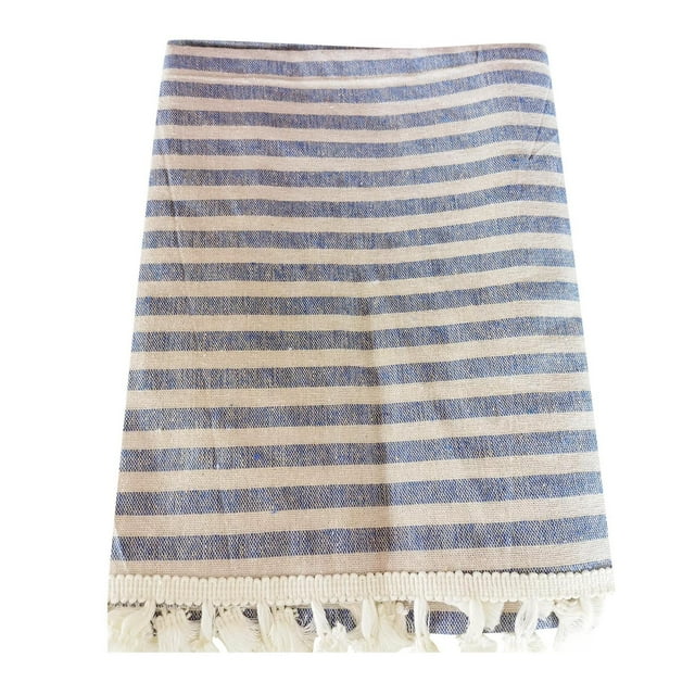 Rectangular Linen Tablecloth With Stripes And Tassels Wipeable Oil And Stain Easy To Care Suitable For Indoor Outdoor Garden Restaurant Party Festival 120x160 Cm 60 X 104 Tablecloth Fitted Tablecloths
