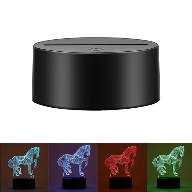 Injueey 1/2/5/10PC Cable USB táctil 3D soporte de luz LED Base de lámpara reemplazo de luz nocturna 7 colores Bases de luz colorida soporte de Iluminación navideña No.2 Injueey HA026242-02