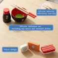 thumbnail image 3 of WoodenEdu Juego de comida para cortar sushi, juego de simulación de madera, juguetes de cocina para niños 3+, juego de comida de sushi, juguete de aprendizaje para niñas y niños, 3 of 5