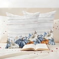 thumbnail image 3 of Fall Pumpkin Outdoor Waterproof Pillow Covers, Thanksgiving Blue White Orange Plants Wood Decorative Square Throw Pillowcase Sofa Cushion Sham for Patio/Couch/Chair, 24"x24" 2 Pack, 3 of 8