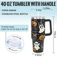 thumbnail image 2 of 40oz Halloween Ghost Cat Tumbler - Insulated Stainless Steel Cup with Handle & Straw | Spooky Holiday Gift for Women, Adults, Teens, 2 of 6