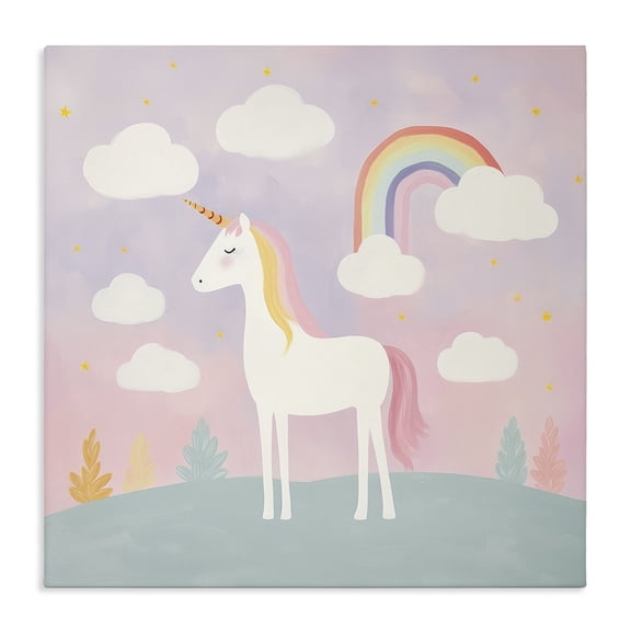 Stupell Industries Mystical Unicorn with Rainbow & Clouds Canvas Wall Art, design by Lazar Studio