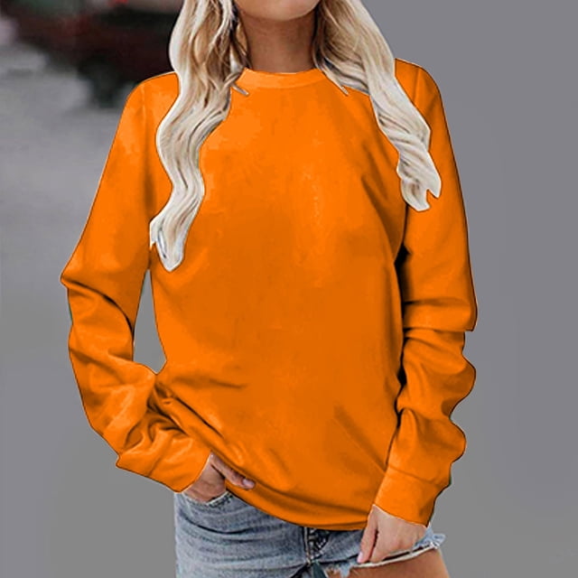 TACILIP Chandail en Molleton Col Rond Mode Grande Taille pour Femmes Chandail Manches Longues Vêtements d'Automne Hiver pour Femmes