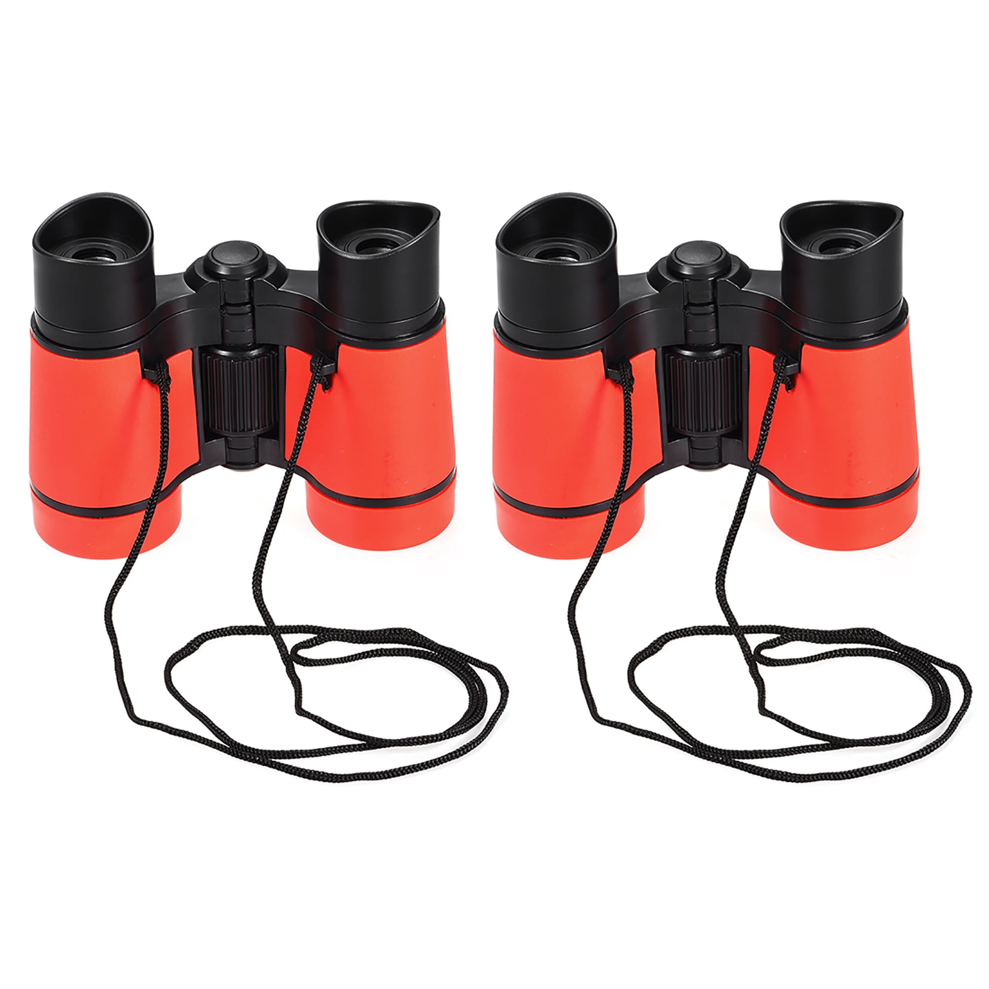 2pcs Toy Binoculars 4X30 Compact Foldable Binoculars Shock Proof Red