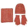 thumbnail image 3 of Unisex Hat Scarf Gloves Sets Men Women Knitted Cuffed Skull Cap Long Scarf Touch Screen Mittens Winter Warm Matching Set, 3 of 4