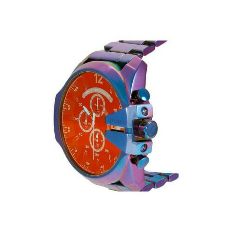Diesel Mega Chief Chronograph Stainless Steel Watch - DZ4542  Iridescent/Blue/Pink One Size