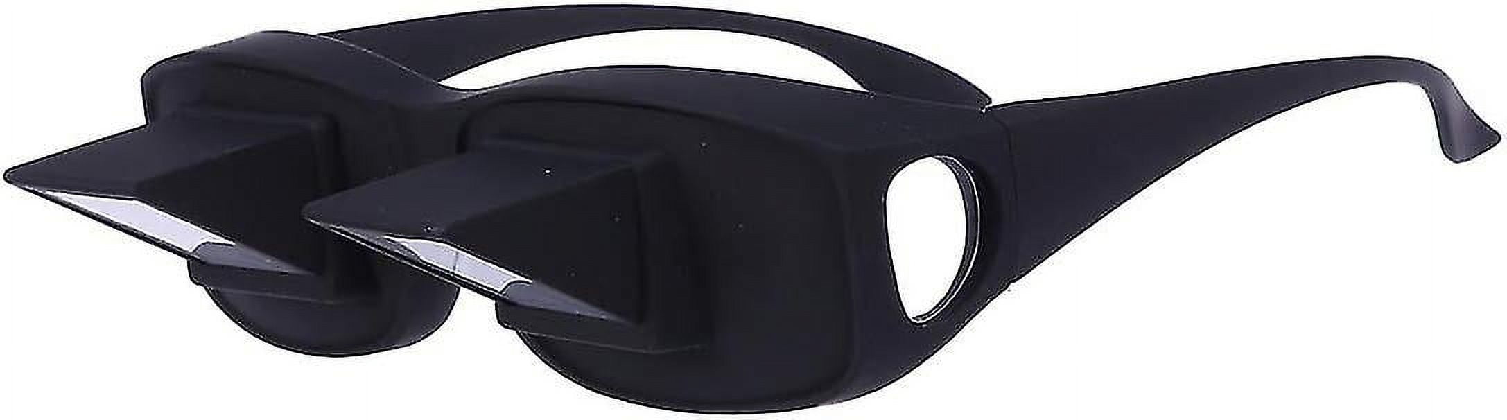 Large Size Horizontal Lazy Glasses Lying on the Bed Reading Observation High-Definition Prism Glasses Glasses (Black)