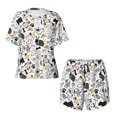 thumbnail image 5 of Wukai Puppy Print Women's Pajama Set - Short-Sleeve Top and Shorts with Elastic Waistband and Pockets for Loungewear, Yoga, and Casual Wear-Large, 5 of 8