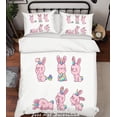 thumbnail image 1 of 3D Cartoon Pink Rabbit Funda de edredón Juego de ropa de cama Fundas de almohada 68, 1 of 2