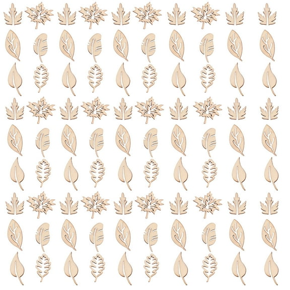 Topbathy 100pcs Unfinished Wood for Crafts Assorted Color DIY Craft Supplies for Gift Package Decoration