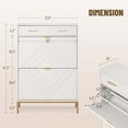 thumbnail image 6 of MARNUR Shoe Cabinet with 2 Flip Drawers & 1 Top Drawers for Entryway, Freestanding Narrow Shoes Storage Rack, White, 6 of 9