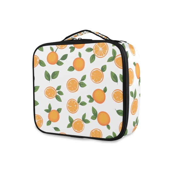 FORMRS Travel Makeup Bag Large Capacity Train Case Cosmetic Organizer with Adjustable Dividers, Orange