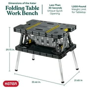 Keter Heavy-Duty Folding Workbench, Portable Work Table with 12 Adjustable Clamps
