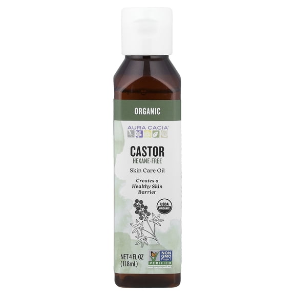 Aura Cacia Skin Care Oil, Organic Castor, 4 fl oz (118 ml)