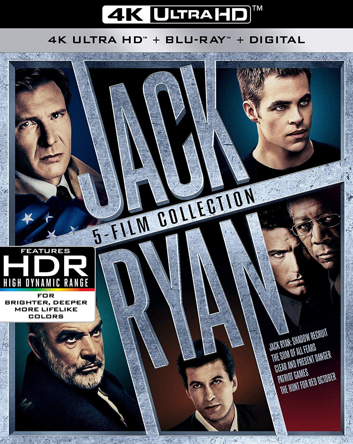 Jack Ryan 5-Movie Collection (4K Ultra HD + Blu-ray + Digital Copy) -  Walmart.com, image size:1194x1500