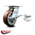 thumbnail image 2 of 6 Inch Polyurethane Caster with Roller Bearing and Brake/Swivel Lock SCC, 2 of 2