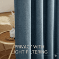 thumbnail image 6 of NICETOWN Stone Blue Linen Curtains for Bedroom, Semi Sheer Curtains 84 inches Length Farmhouse Style Grommet Linen Draperies for Living Room, 52"x84", 2 Panels, 6 of 8