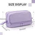 thumbnail image 4 of Canvas Pencil Case Large Capacity 4 Compartments Double Sided Hanging Loop Assorted Colors for Students Teens Adults, 4 of 7