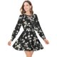 thumbnail image 1 of INSPIRE CHIC Vestido Con Cinturón Estampado Floral Manga Larga De Gasa Ojo De Cerradura Vintage Para Mujer Negro XL, 1 of 6