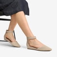 thumbnail image 5 of Women's low wedge flats with ankle strap, perfect for adding a touch of elegance to workwear or casual outfits, 5 of 7