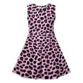 thumbnail image 5 of AUNVITO Girls Leopard Print Sleeveless Dress Round Neck Waist Cinched Dance Dress Spring Summer Casual Performance Outfit, 5 of 6