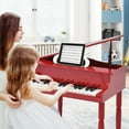 thumbnail image 4 of Gymax 30-Key Classic Baby Grand Piano Toddler Toy Wood w/ Bench & Music Rack Red, 4 of 10