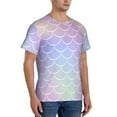 thumbnail image 4 of Yiaed Fish Scale1 Print Mens Short Sleeve Tight Fit T-Shirt, Crewneck Casual Tee-Medium, 4 of 5