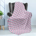 thumbnail image 4 of Fruits Soft Flannel Fleece Blanket, Watercolor Style Sketch of Pineapples Tropical Food from Exotic Lands, Cozy Plush for Indoor and Outdoor Use, 50" x 70", White Pink and Blue Grey, by Ambesonne, 4 of 5