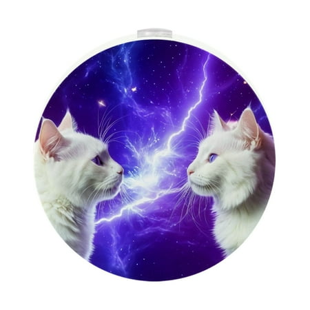

Night Light Night Lights Plug into Wall Dusk to Dawn Sensor White Led Night Light 2 Pack Nightlight for Bedroom Bathroom Hallway Kitchen Galaxy Cats Purple Universe Starry Sky Milky Way