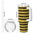 thumbnail image 4 of Sikiie Striped With Bees Insulated Stainless Water Bottle Lid Travel Mug Cup Insulated Tumblers Cup 40oz Ice Bully With Handle, 4 of 8