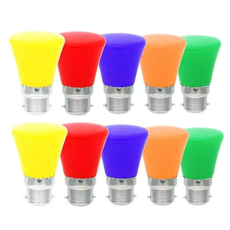 

Chuangji 10pcs 3W Colorful LED Crown Bulb Energy Saving Light Bulbs for Party Lamp (B22 Lamp Holder Mixed Color)