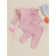 thumbnail image 4 of Ropa para bebés recién nacidos, niñas, papás, niñas, punto acanalado, manga larga, pantalones, ropa de otoño e invierno, 4 of 8