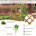 thumbnail image 6 of MAT EXPERT Raised Garden Bed with Trellis, Lattice Panel with Hanging Roof, Drainage Hole, Planter Box for Flower, Vine, Elevated Outdoor Planter for Garden (1, 35.5" Lx17.5 Wx71 H), 6 of 9