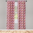 thumbnail image 2 of Ambesonne Dinosaur Curtains, Happy Antique Animals Art, Pair of 28"x63", Dark Magenta and Earth Yellow, 2 of 4